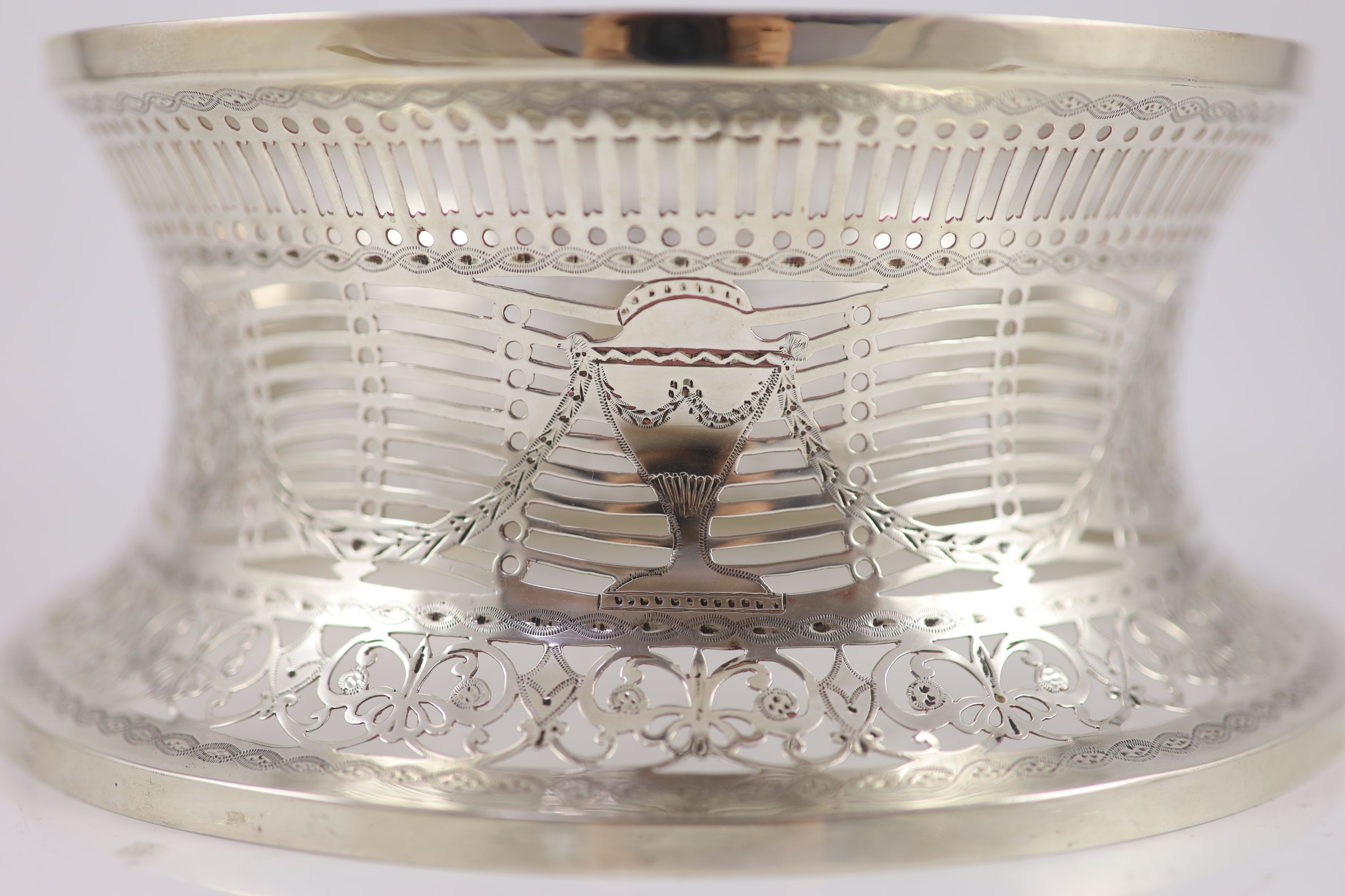 A George V Irish pierced silver dish ring, by West & Son